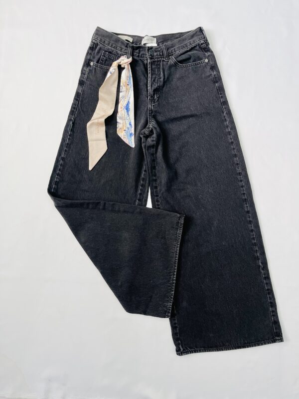 Jeans negros wide leg, Talla M