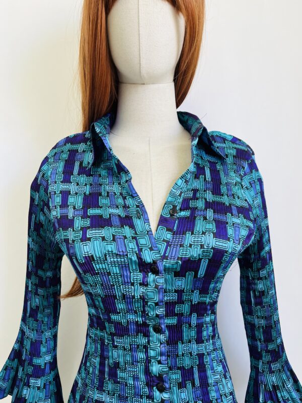 Camisa estampada en tonos azules, Talla M-L - Image 2