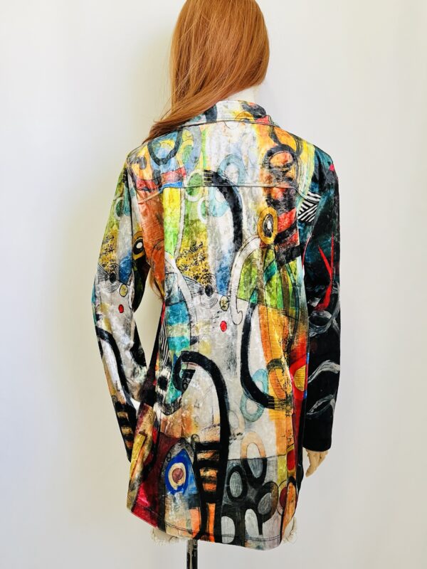 Camisa terciopelo estampado colorido, Talla L - Image 3