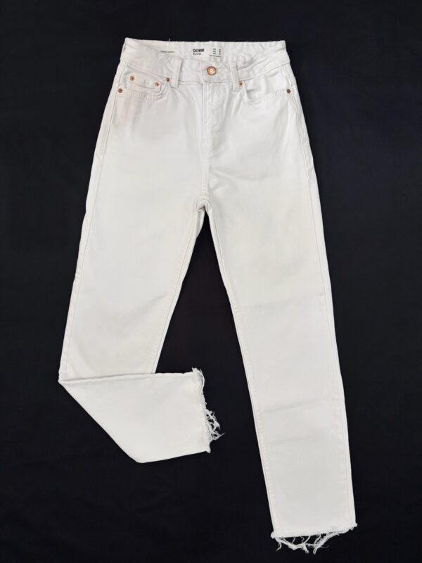 Pantalon blanco corte recto, Talla S