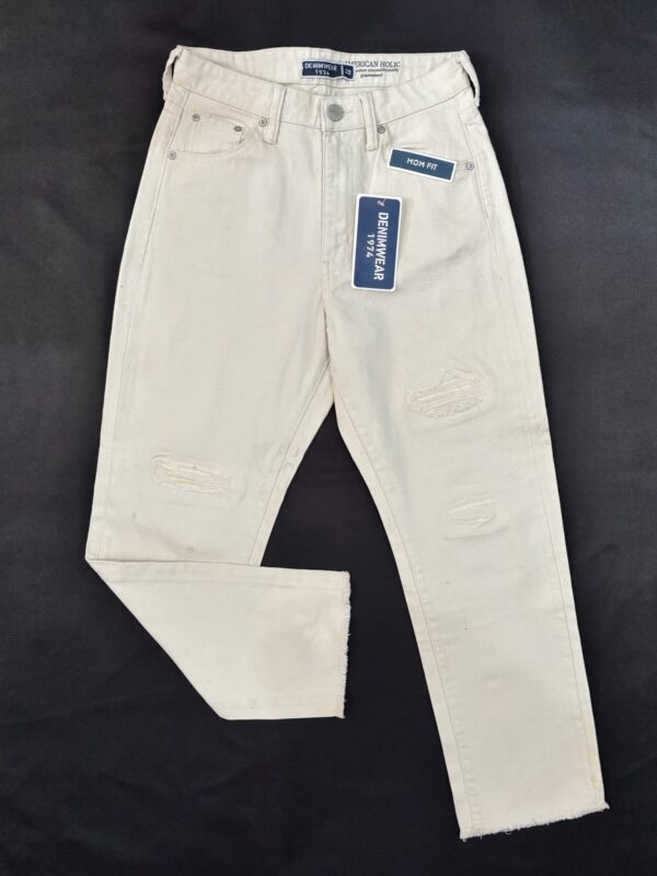 Pantalon mom jean color beige, Talla M