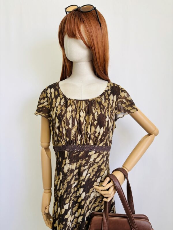Vestido midi en tonos cafes, Talla L - Image 2