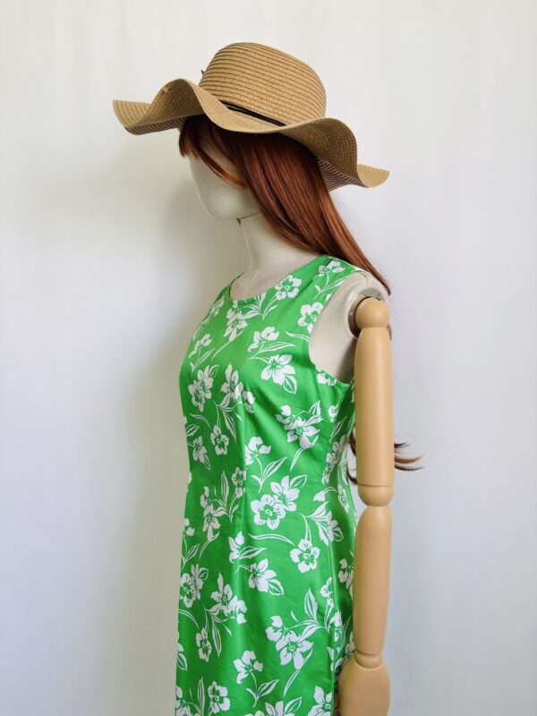 Vestido verde floreado entallado,Talla M - Image 2