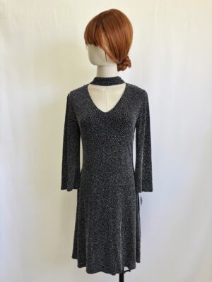 Vestido brilloso manga larga, Talla S