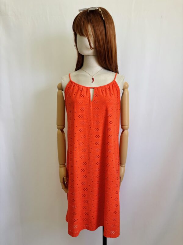 Vestido naranja de tirantes halter, Talla M-L