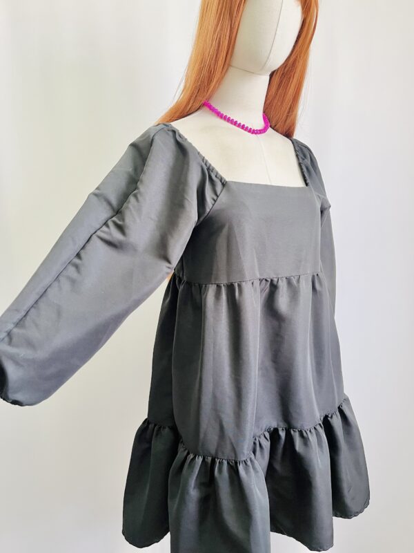 Vestido negro mangas 3/4 corto, Talla S - Image 2