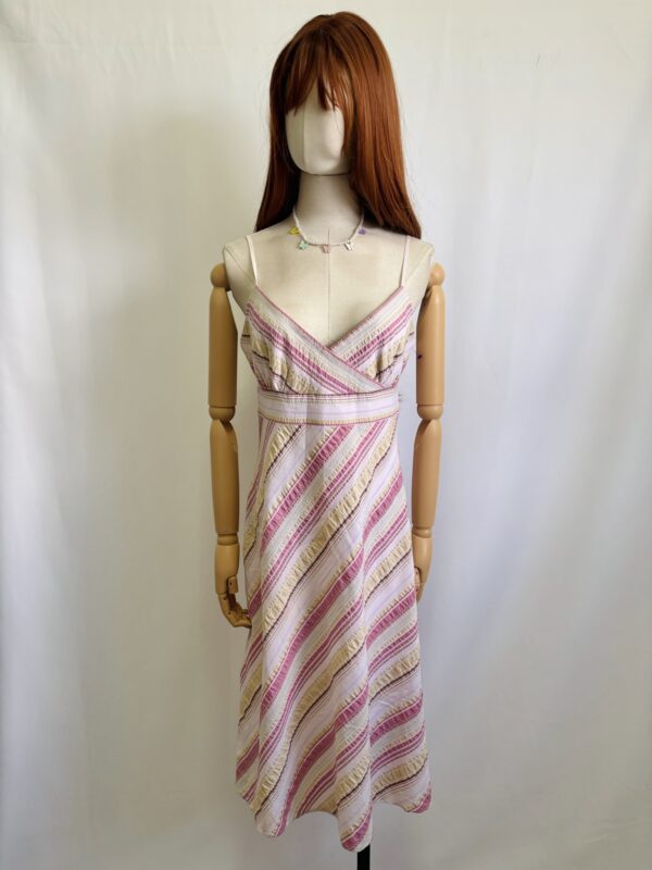 Vestido de rayas rosa y amarillo, Talla M