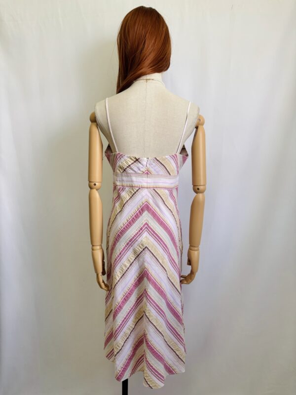 Vestido de rayas rosa y amarillo, Talla M - Image 3