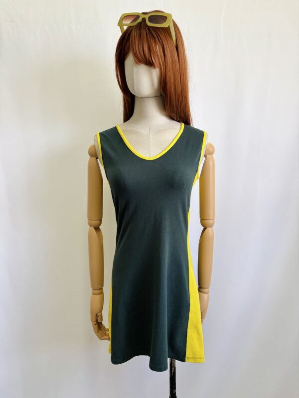 Vestido corto verde con amarillo, Talla S-M