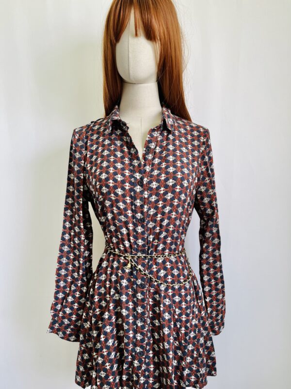Vestido azul camisero corto, Talla L - Image 2