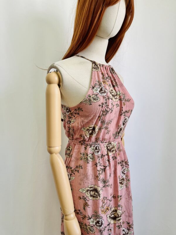 Vestido halter rosa floreado, Talla S - Image 2