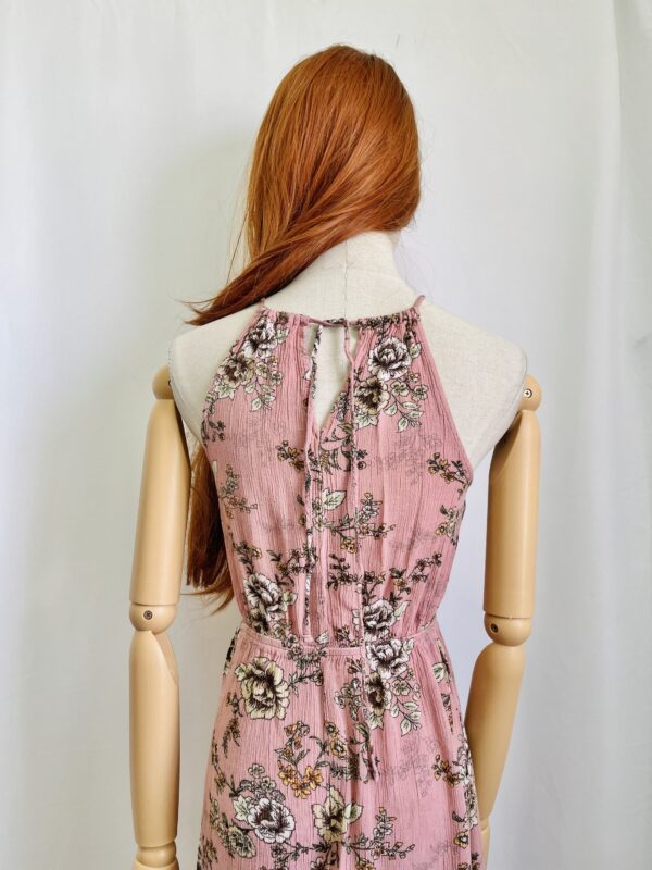 Vestido halter rosa floreado, Talla S - Image 3