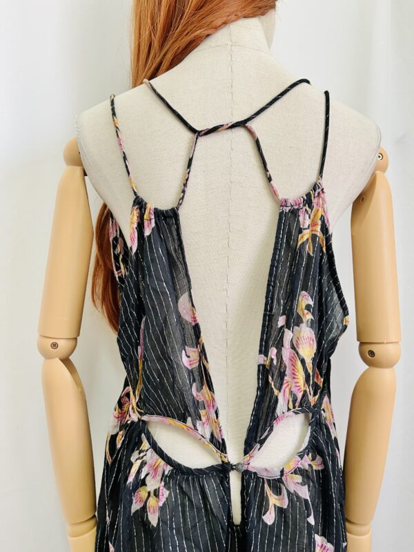 Vestido negro con flores Talla L - Image 4