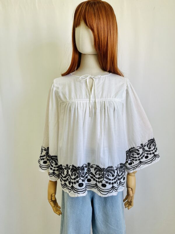 Blusa blanca holgada, Talla L