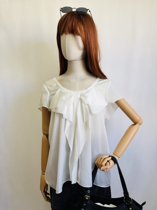 Blusa vaporosa con moño, Talla M-L