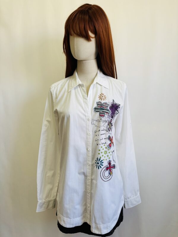 Camisa blanca Desigual, Talla S-M