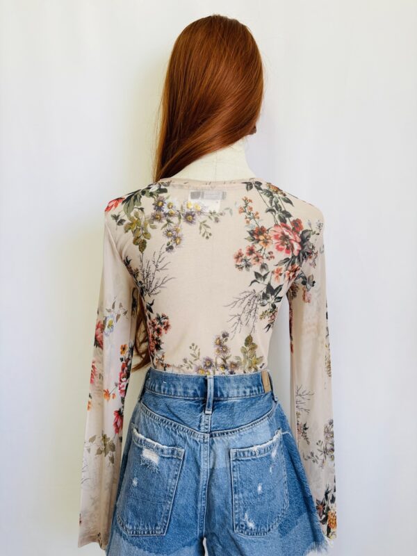 Blusa floreada de mesh, Talla S - Image 3