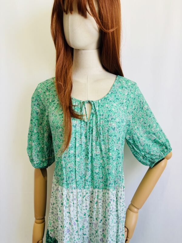 Vestido largo de tonos verdes, Talla M - Image 2