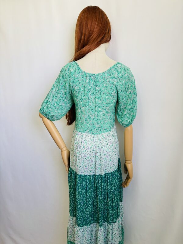 Vestido largo de tonos verdes, Talla M - Image 3
