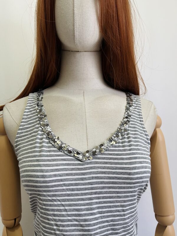 Blusa de rayas sin mangas, Talla XS - Image 3