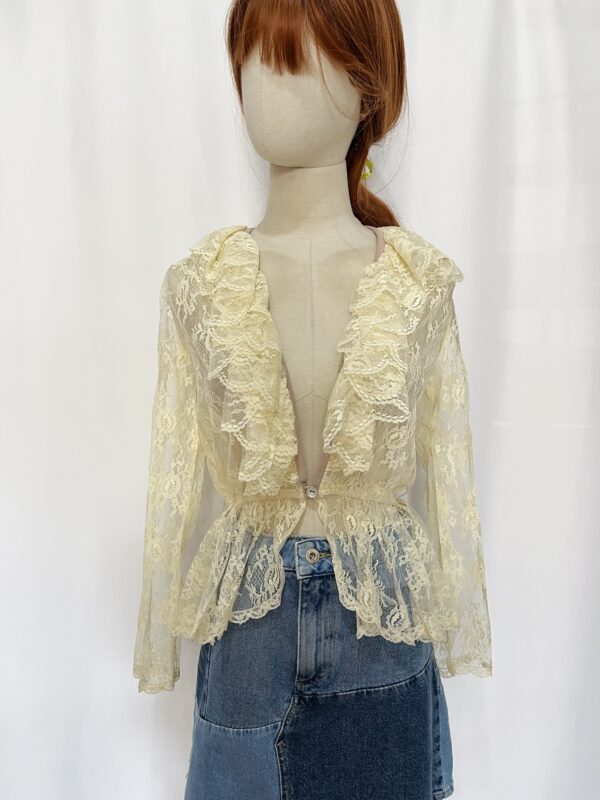 Blusa blanca de encaje, Talla S-M