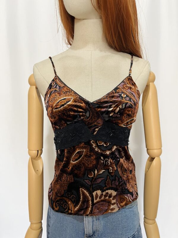 Blusa de tirantes en tonos cafes, Talla M - Image 2