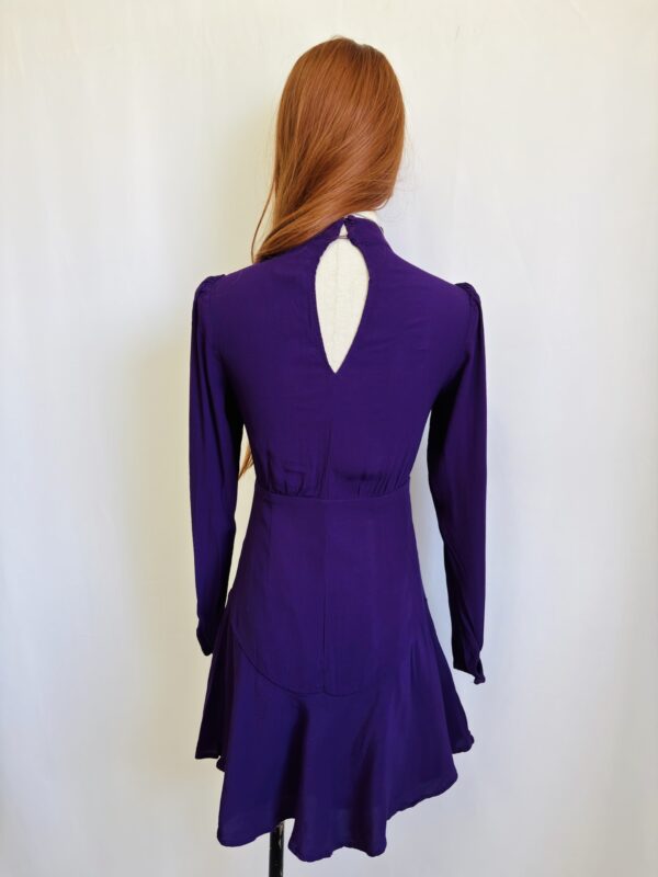 Vestido corto morado manga larga, Talla XS-S - Image 3