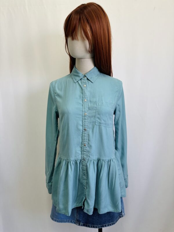 Camisa azul olan Talla XS