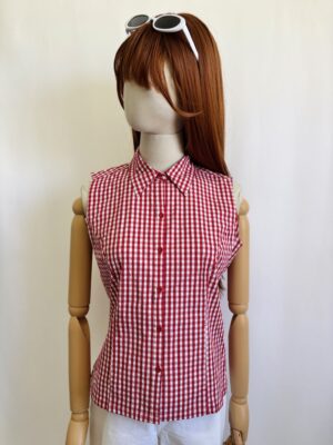 Camisa de cuadros sin mangas, Talla S
