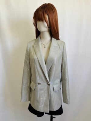 Blazer plateado de brillos, Talla XS-S