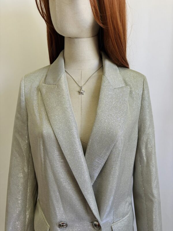 Blazer plateado de brillos, Talla XS-S - Image 2