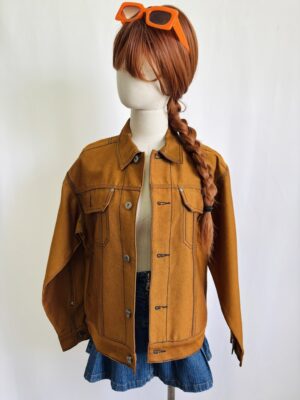 Chamarra naranja de mezclilla, Talla L