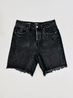 Short de mezclilla negro oversized, Talla M