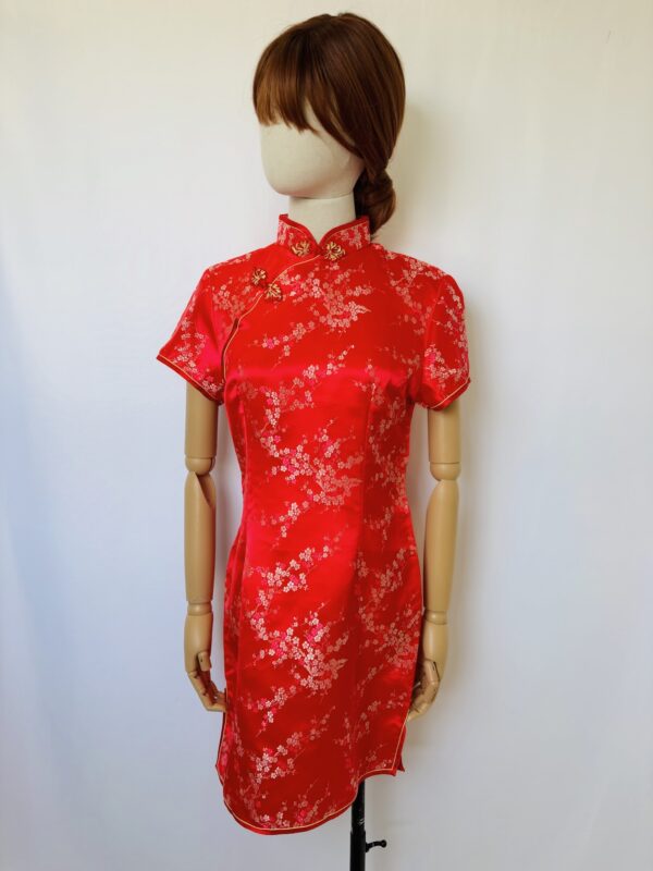 Vestido rojo estilo Qipao, Talla M-L