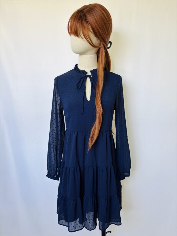 Vestido azul navy olanes, Talla S