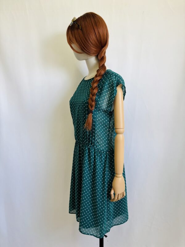Vestido turquesa polka dot, Talla M - Image 2