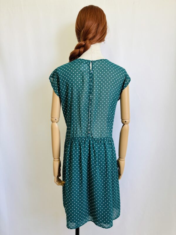 Vestido turquesa polka dot, Talla M - Image 3