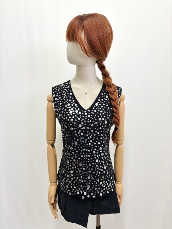 Blusa lentejuelas plata Talla M - Image 2