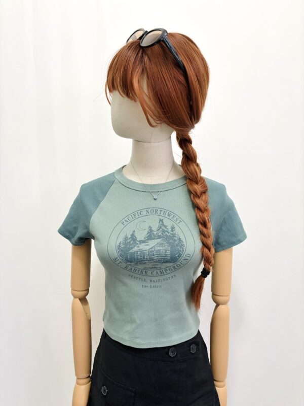 Blusa corta verde Talla S-M - Image 2