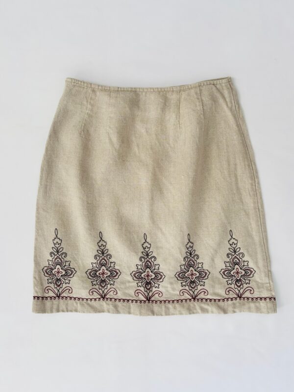 Falda lino bordada Talla S - Image 3