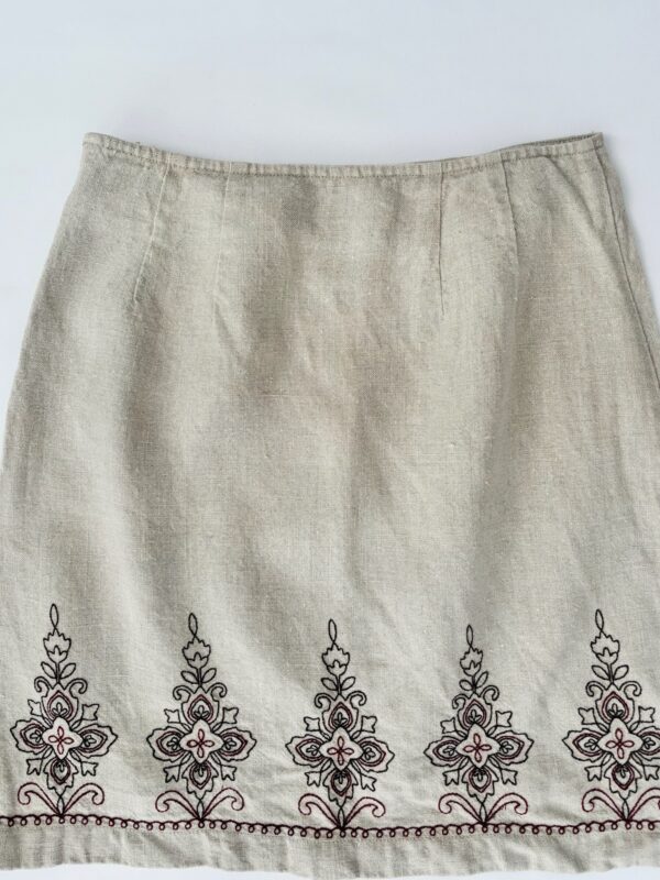 Falda lino bordada Talla S - Image 2