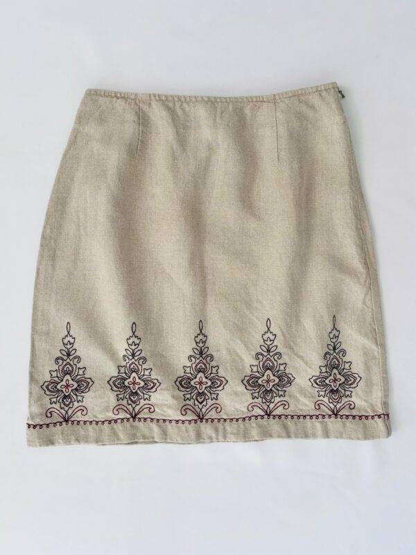 Falda lino bordada Talla S
