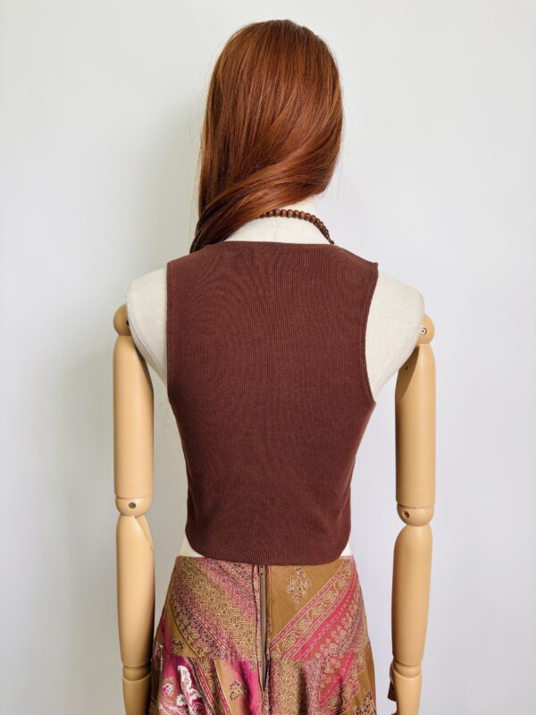 Top canalé café Talla M - Image 3