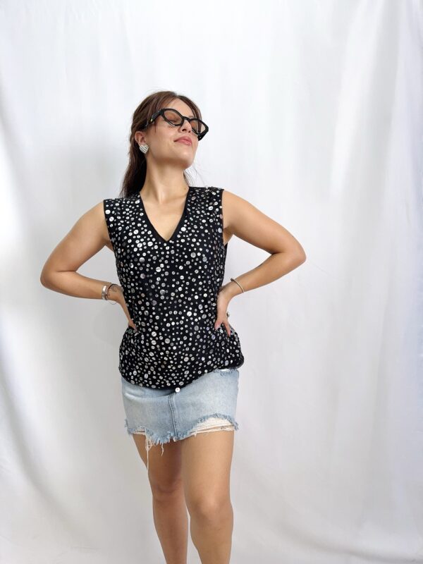 Blusa lentejuelas plata Talla M