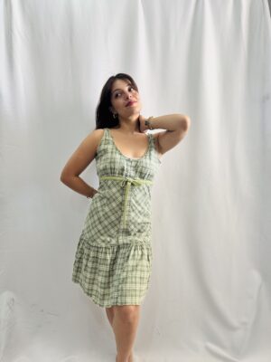 Vestido cuadros verdes Talla S-M