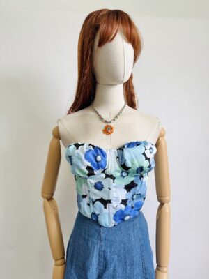 Blusa strapple flores Talla S