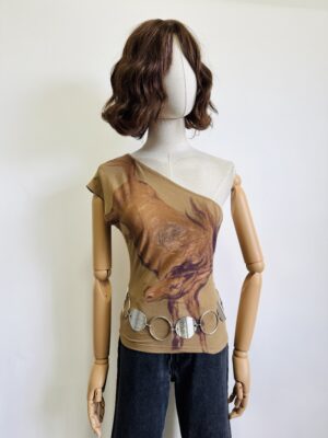 Blusa vintage una manga Talla M
