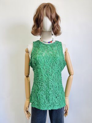 Blusa encaje verde talla L