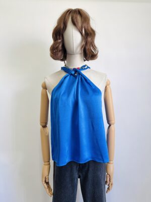 Blusa cruzada azul Talla S