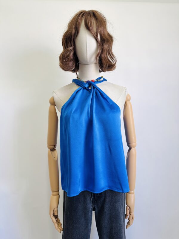 Blusa cruzada azul Talla S